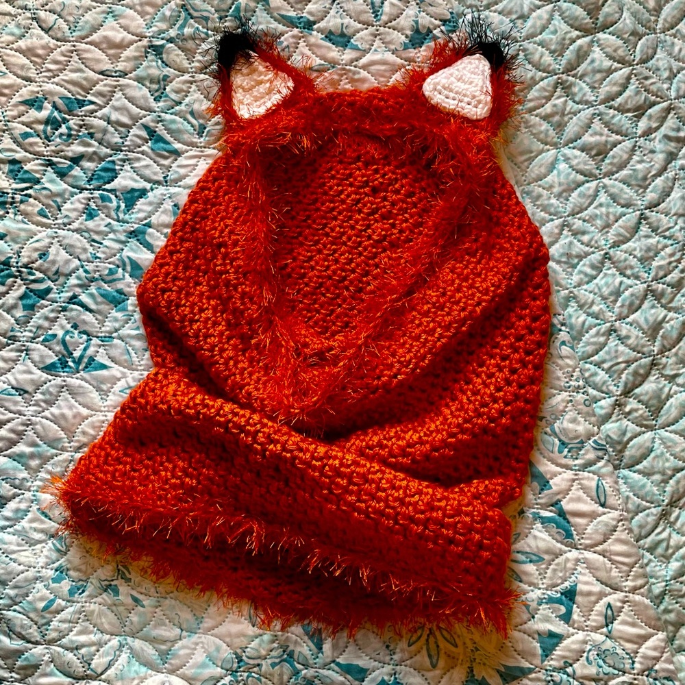 Handmade fox cowl/hat